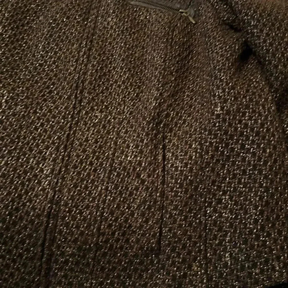 Chico's Brown Metallic Tweed Full Zip Blazer Jacket Women's Size 2 - Picture 8 of 13